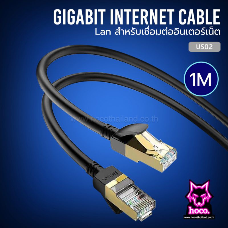 สาย Lan Gigabit Enternet Cable CAT6 US02 1เมตร-Hoco